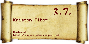Kriston Tibor névjegykártya