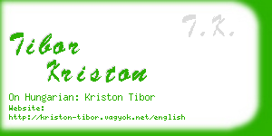 tibor kriston business card